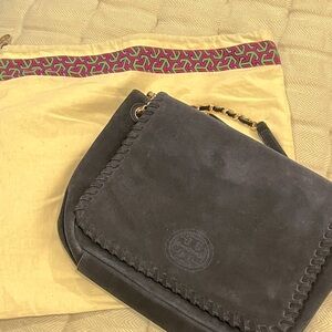 Tory Burch black suede handbag